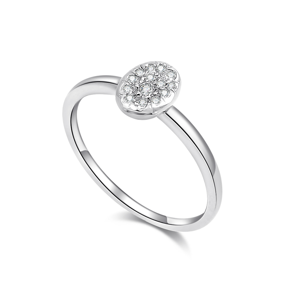 Inel din aur alb cu pietre Diamant