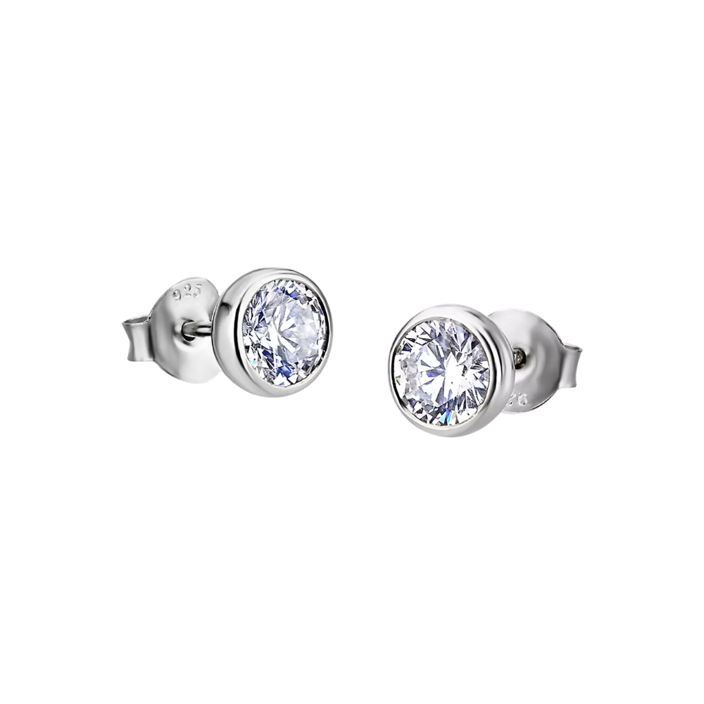 Cercei din argint  cu pietre Cubic Zirconia Incolor