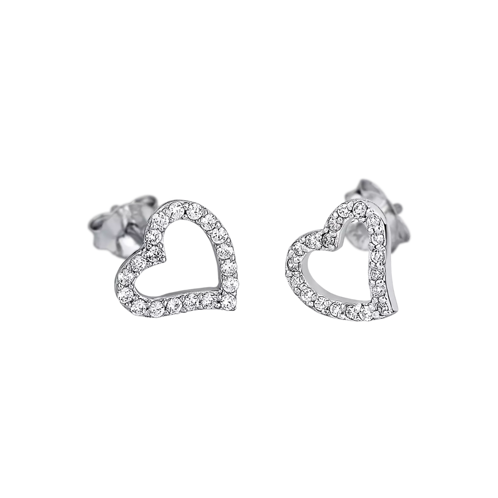 Cercei din argint  cu pietre Cubic Zirconia Incolor
