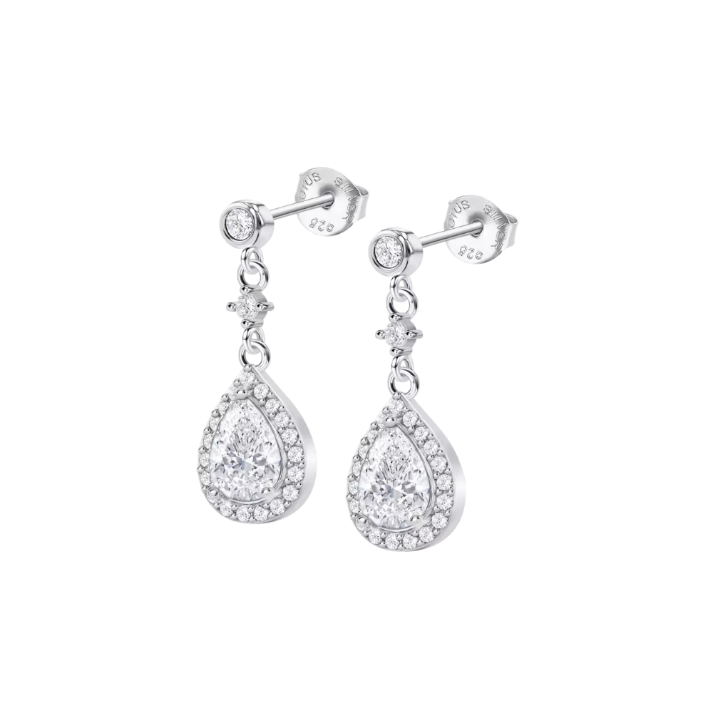 Cercei din argint  cu pietre Cubic Zirconia Incolor
