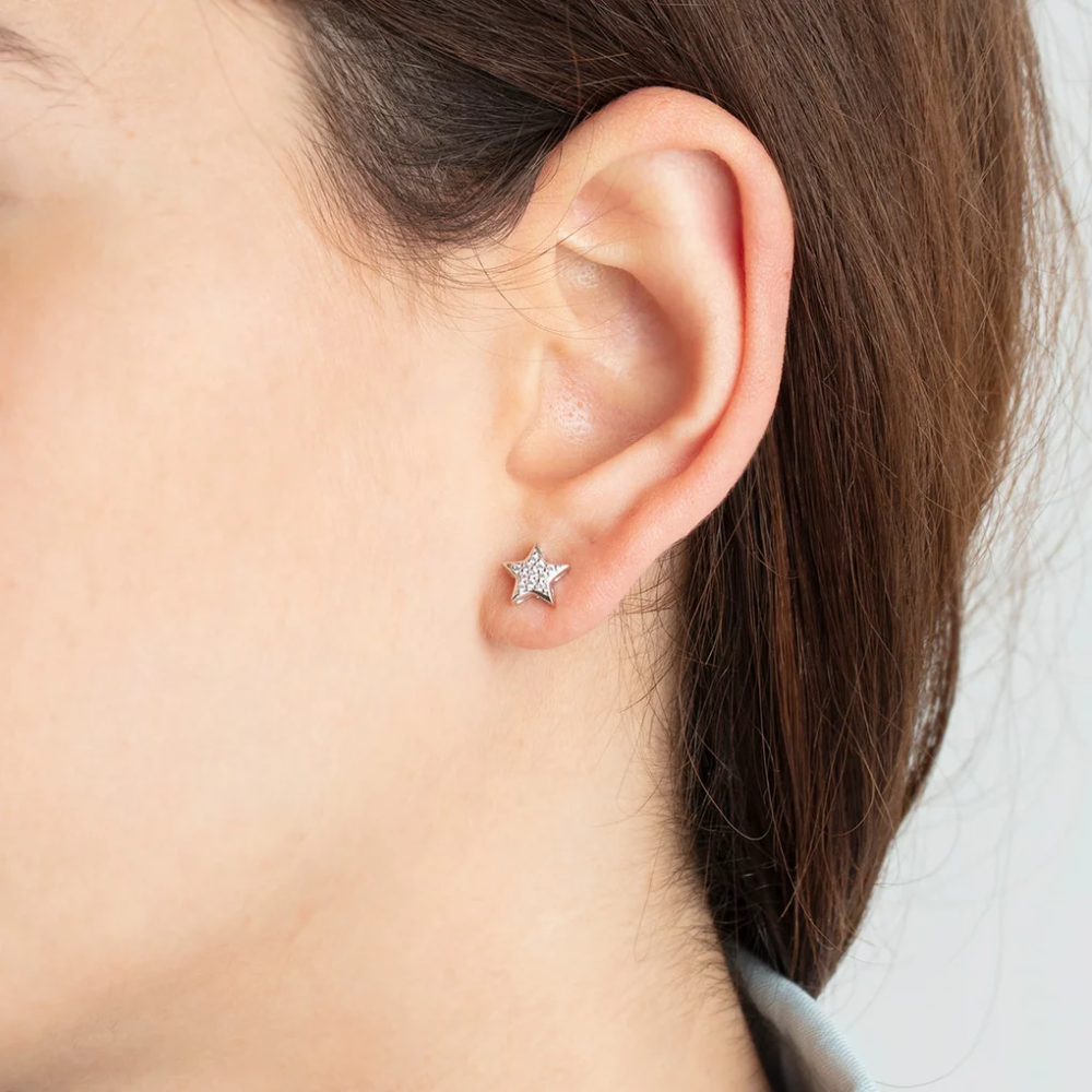Cercei din argint  cu pietre Cubic Zirconia Incolor