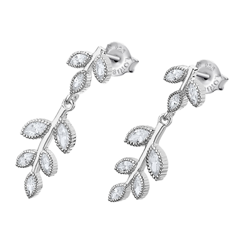 Cercei din argint  cu pietre Cubic Zirconia Incolor