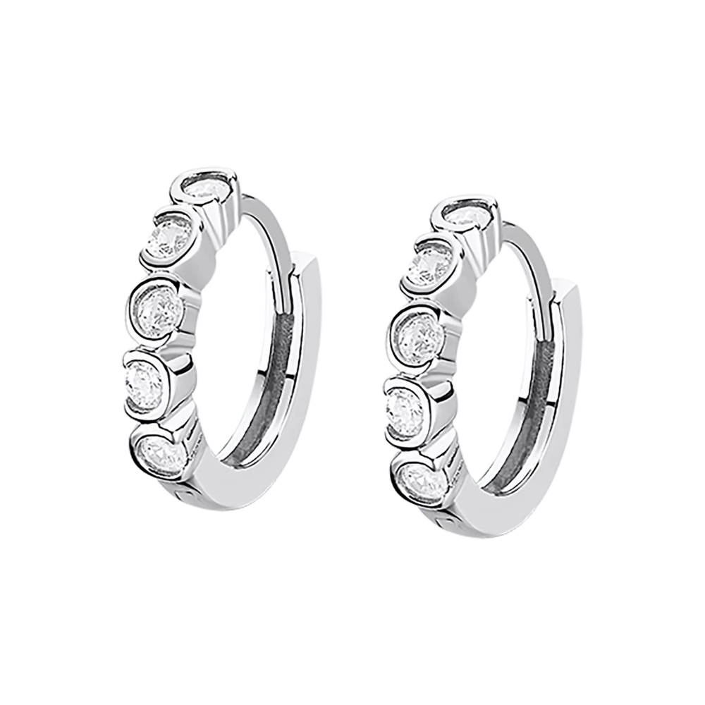 Cercei din argint  cu pietre Cubic Zirconia Incolor