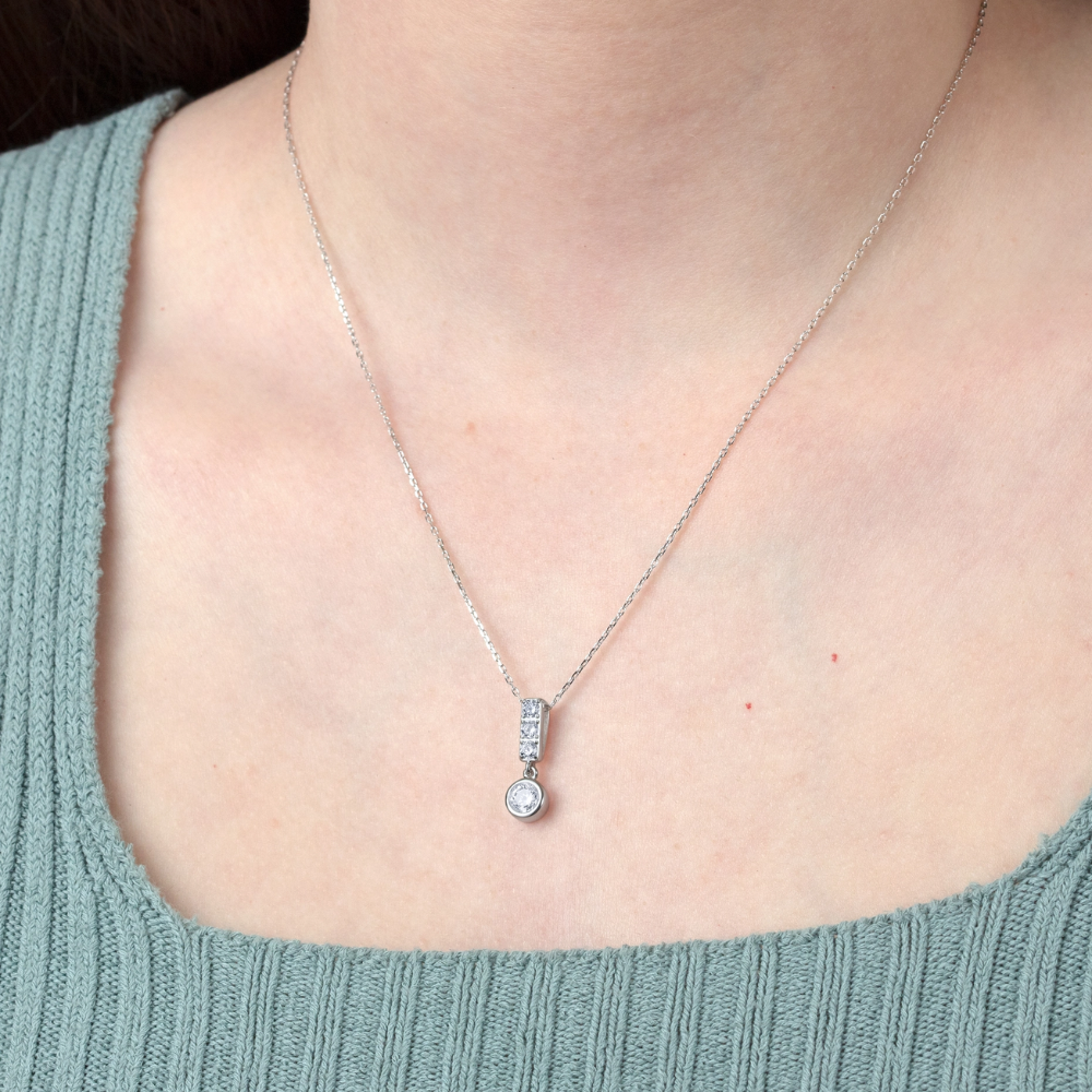 Colier din argint cu Cubic Zirconia Incolor