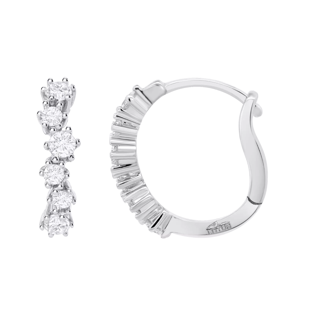 Cercei din argint cu Cubic Zirconia Incolor