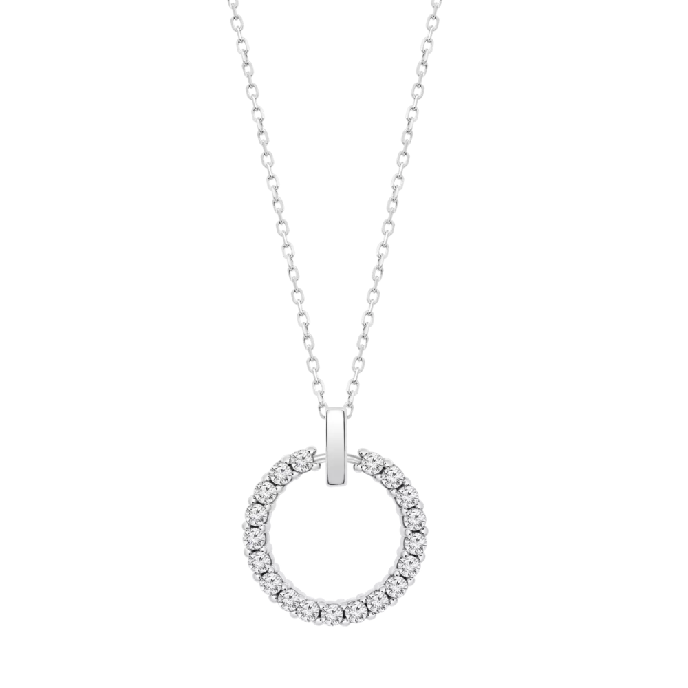 Colier din argint  cu pietre Cubic Zirconia Incolor