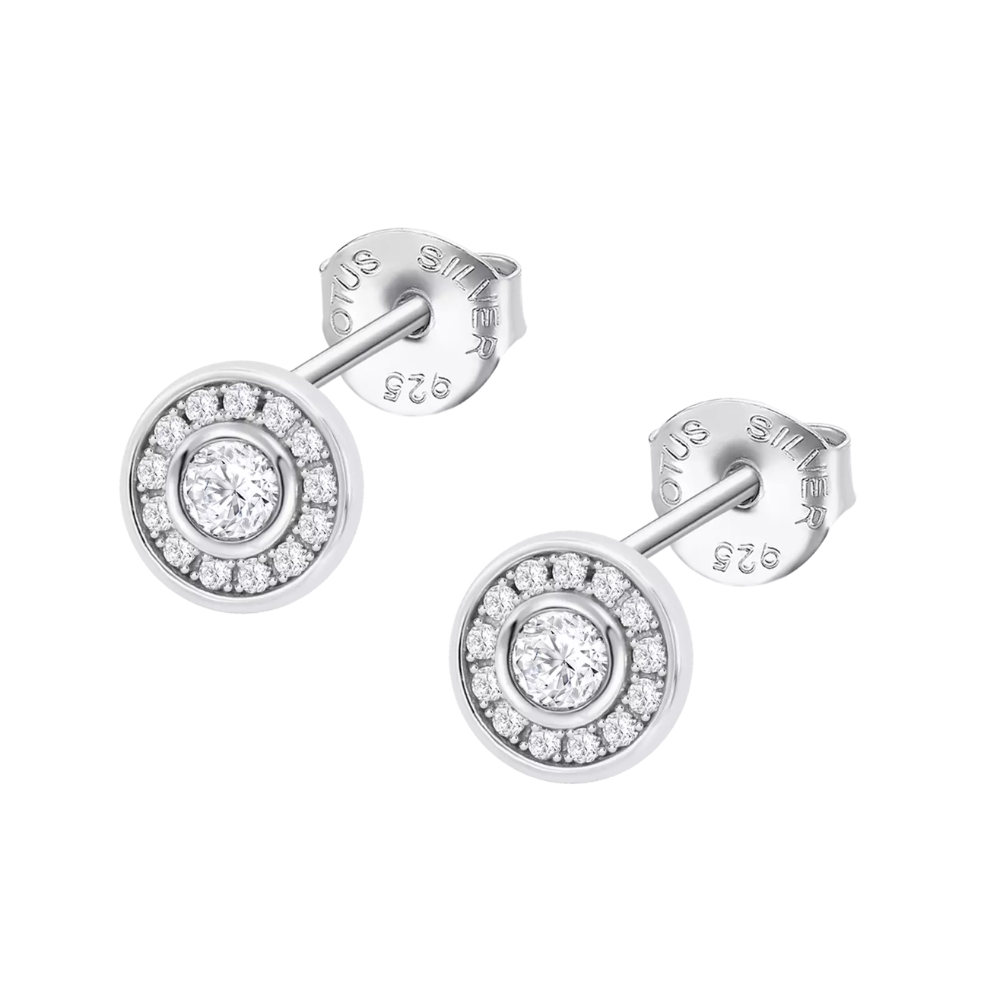 Cercei din argint  cu pietre Cubic Zirconia Incolor