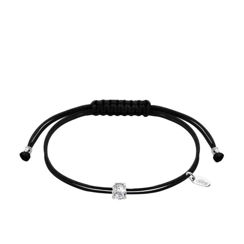 Brățară din argint  cu pietre Cubic Zirconia Incolor, Textil