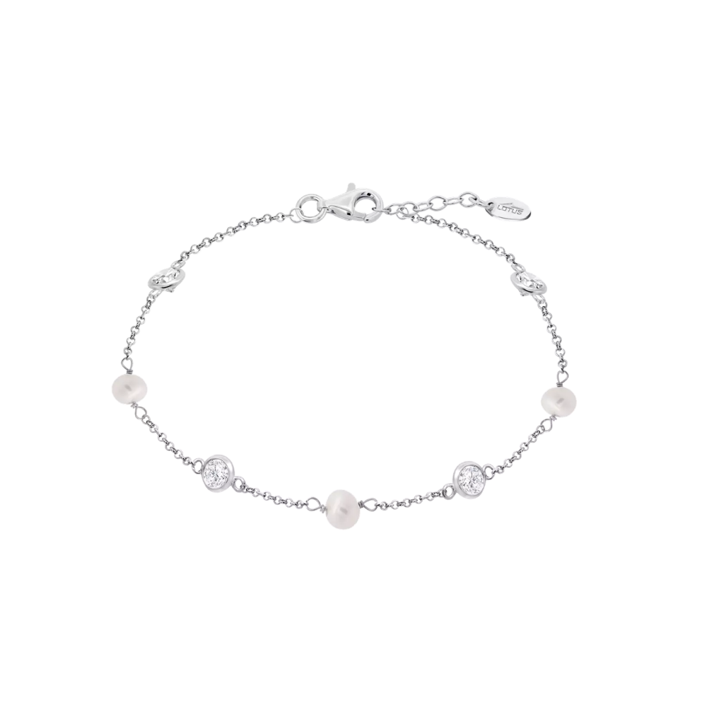 Brățară din argint  cu pietre Cubic Zirconia Incolor, Perla Albă