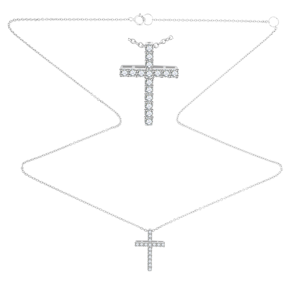 Colier din aur alb cu pietre Diamant