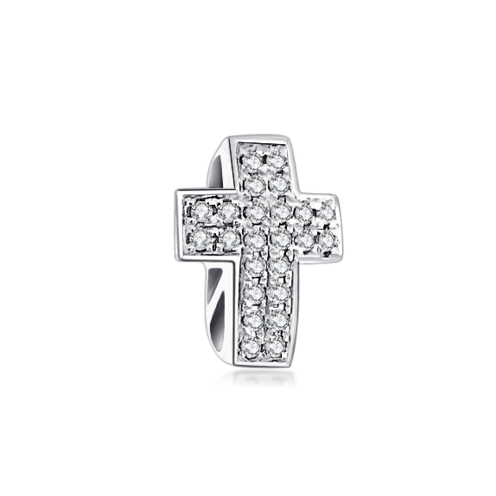 Pandantiv din aur alb cu pietre Diamant