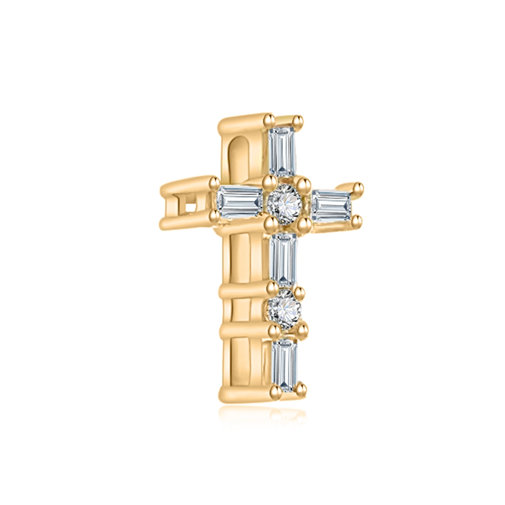 Pandantiv din aur roz cu pietre Diamant