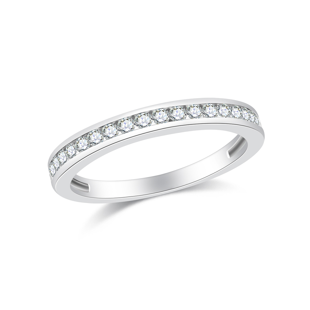 Inel din aur alb cu pietre Diamant