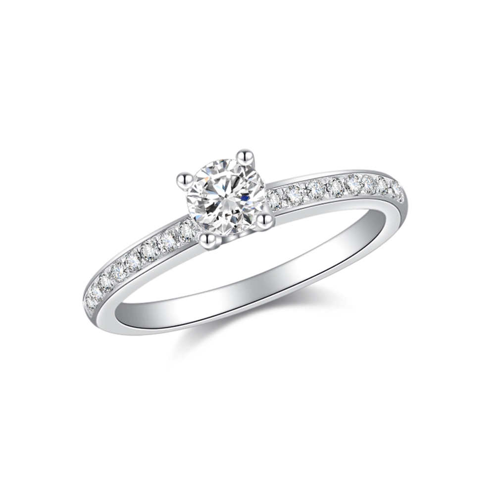 Inel din aur alb cu pietre Diamant