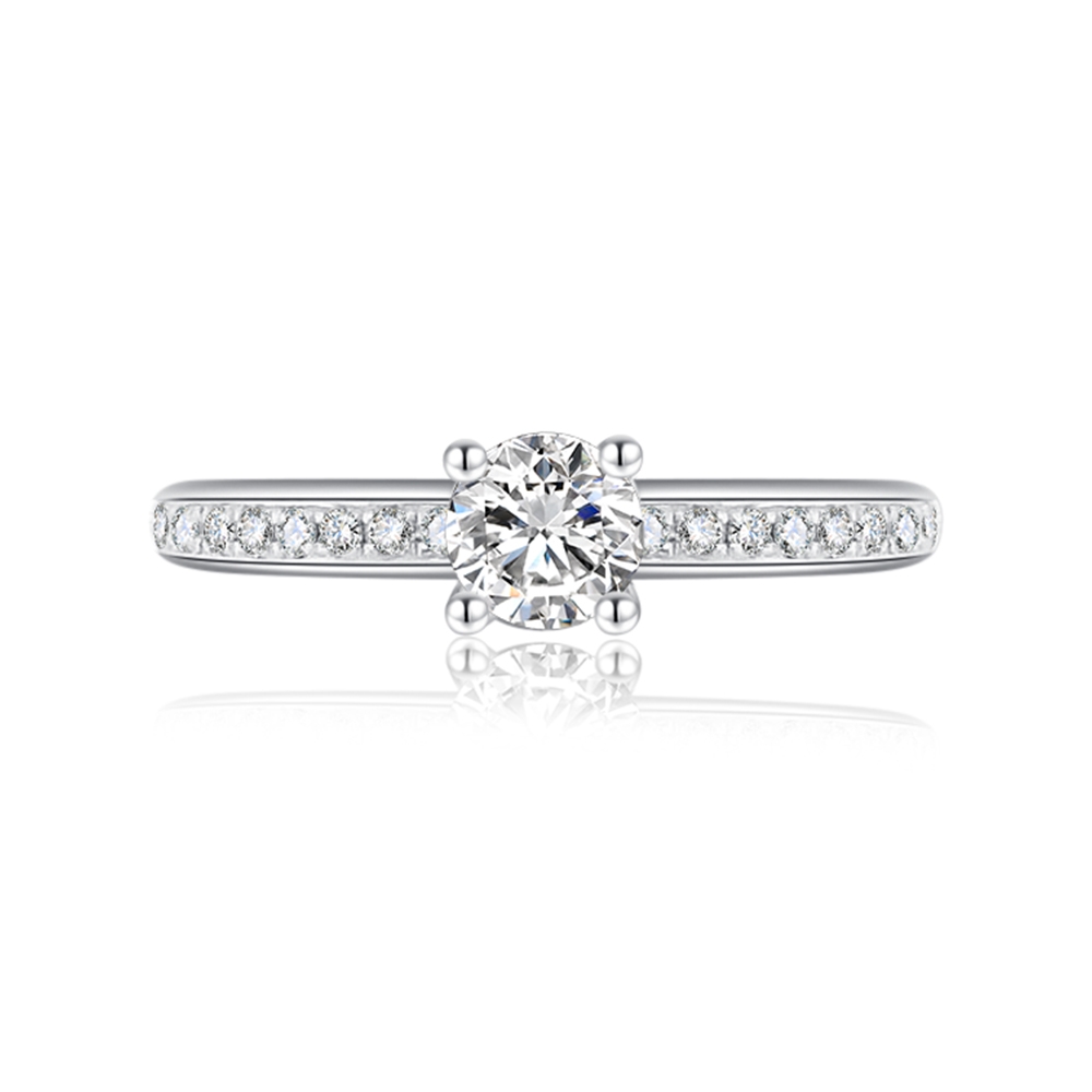 Inel din aur alb cu pietre Diamant