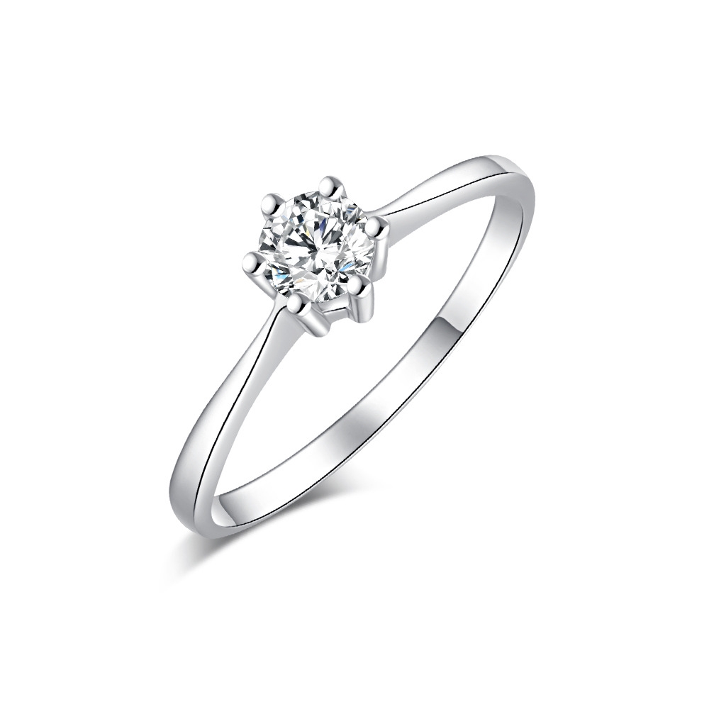 Inel din aur alb cu pietre Diamant