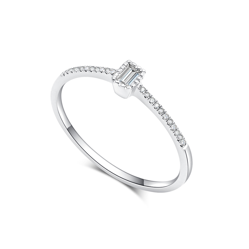 Inel din aur alb cu pietre Diamant