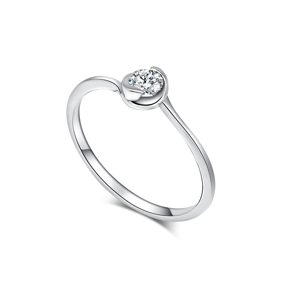 Inel din aur alb cu pietre Diamant