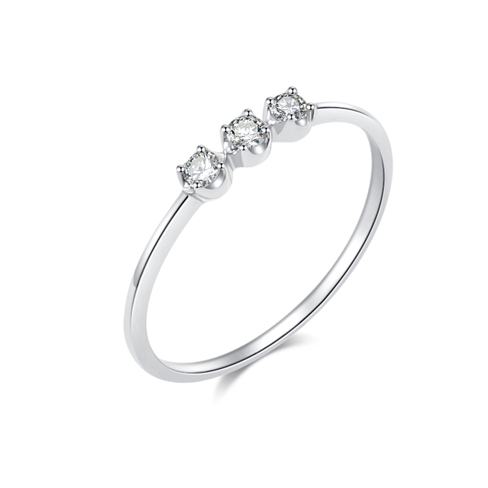 Inel din aur alb cu pietre Diamant