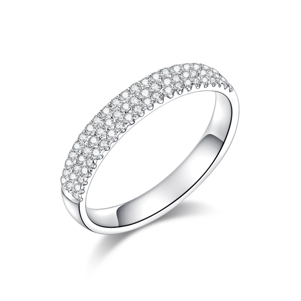 Inel din aur alb cu pietre Diamant