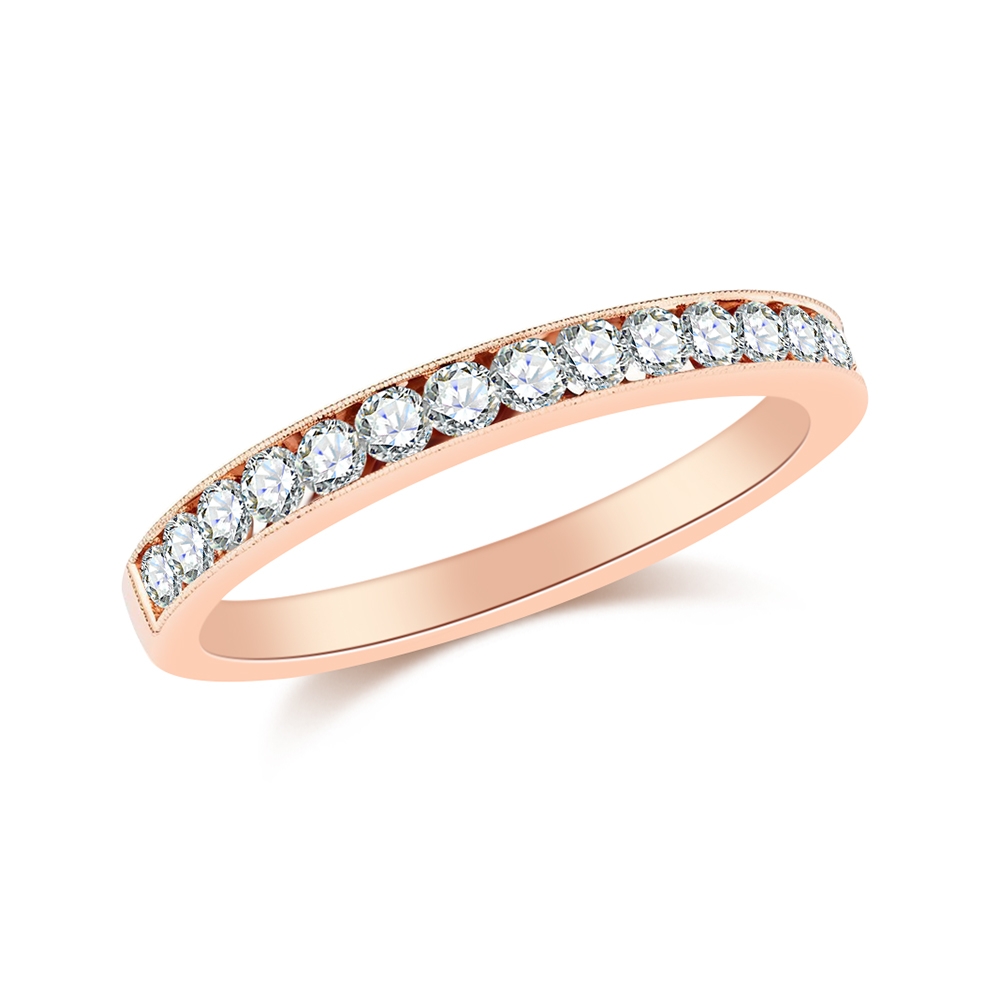 Inel din aur roz cu pietre Diamant