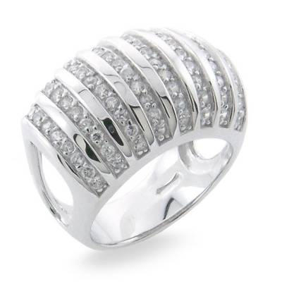 Inel din argint  cu pietre Cubic Zirconia Incolor