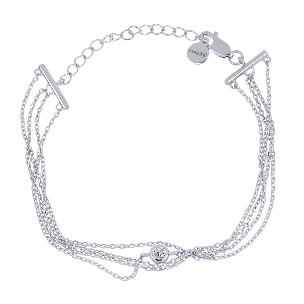 Brățară din argint  cu pietre Cubic Zirconia Incolor