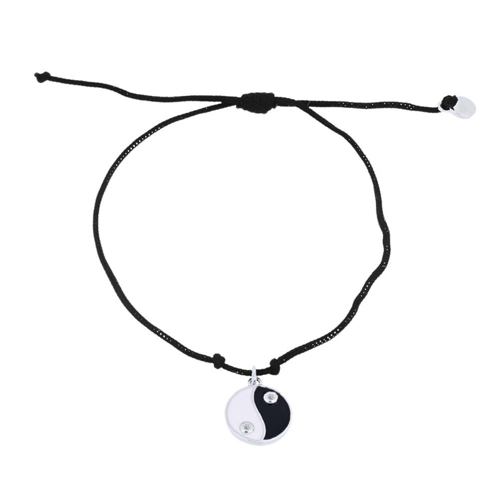 Brățară din argint  cu pietre Cubic Zirconia Incolor, Textil