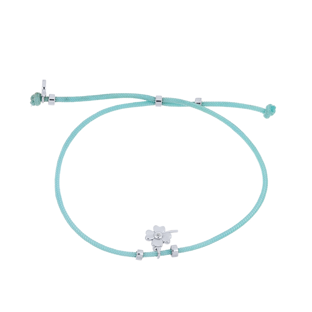 Brățară din argint  cu pietre Cubic Zirconia Incolor, Textil