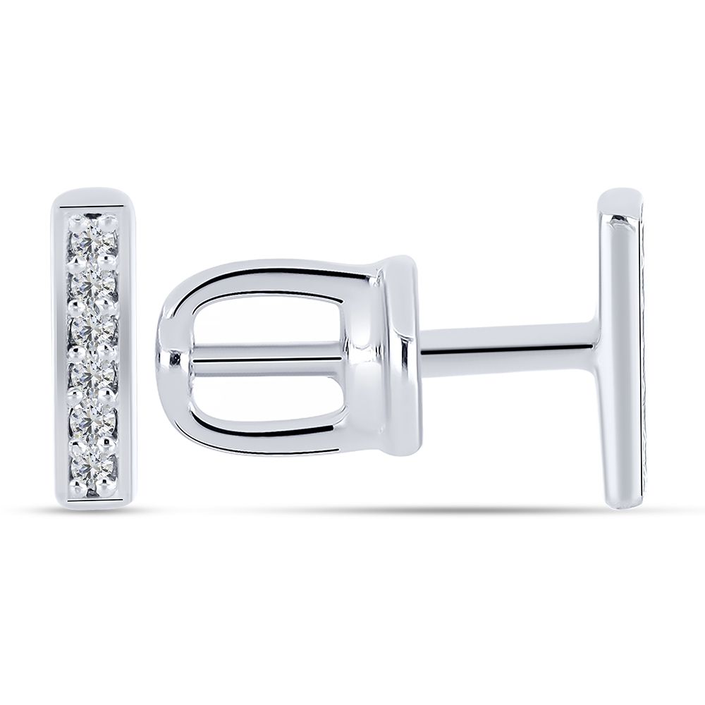 Cercei Pusete din argint  cu pietre Diamant