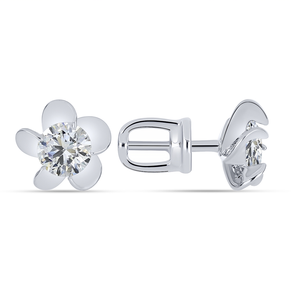 Cercei Pusete din argint  cu pietre Cubic Zirconia Incolor