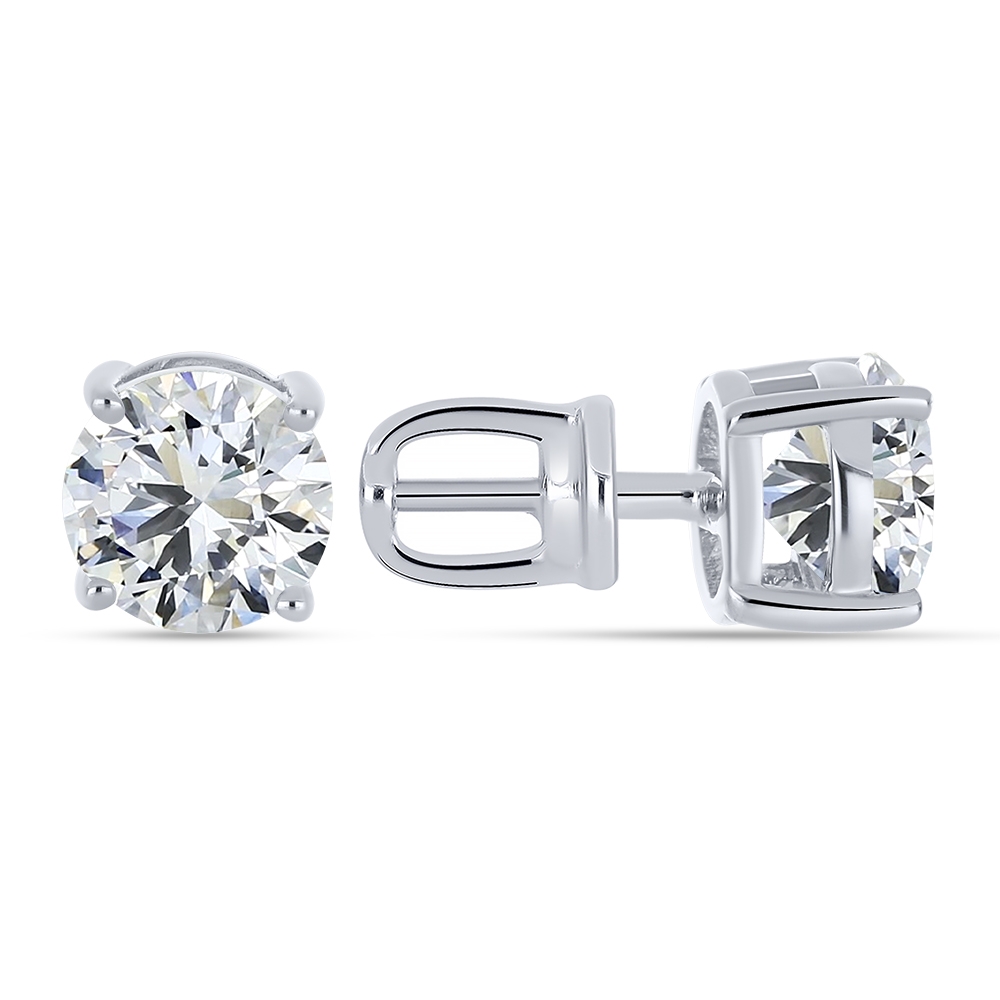 Cercei Pusete din argint  cu pietre Cubic Zirconia Incolor