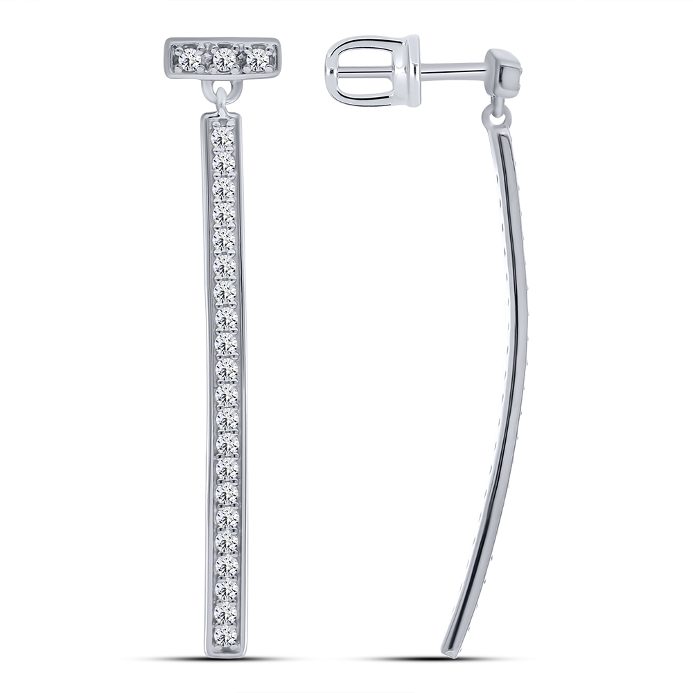 Cercei Pusete din argint  cu pietre Cubic Zirconia Incolor