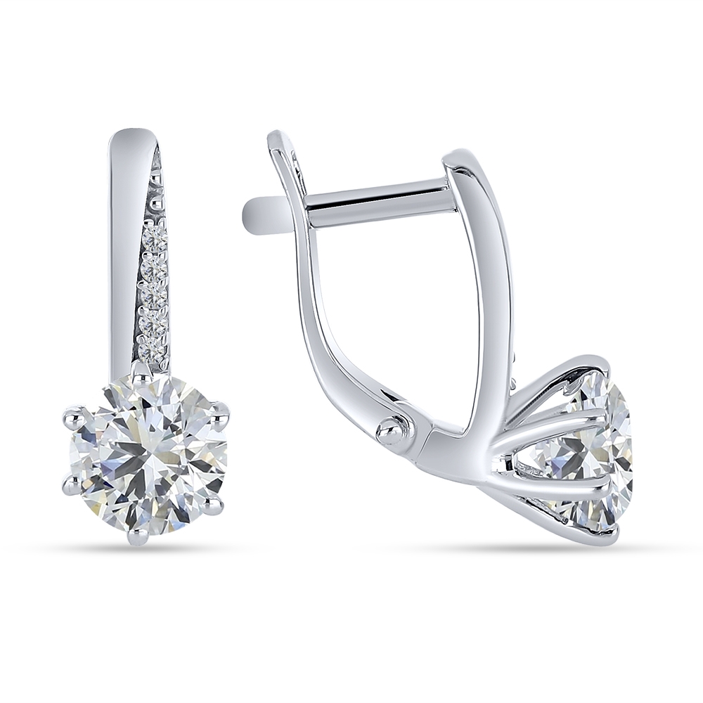 Cercei din argint  cu pietre Cubic Zirconia Incolor
