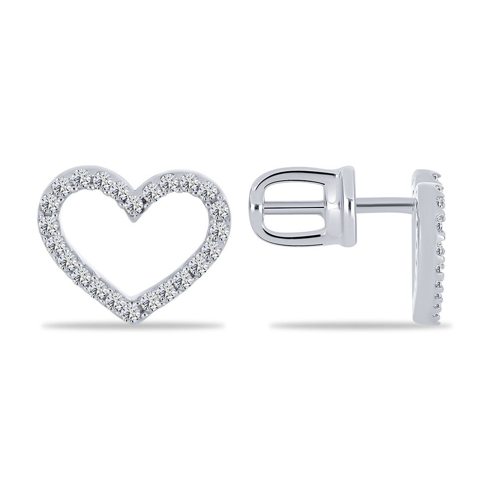 Cercei Pusete din argint  cu pietre Cubic Zirconia Incolor