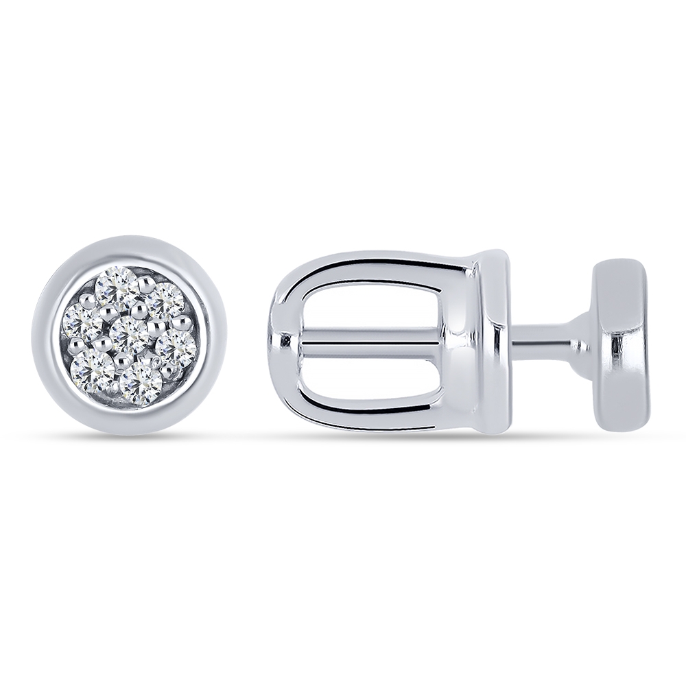 Cercei Pusete din argint  cu pietre Diamant