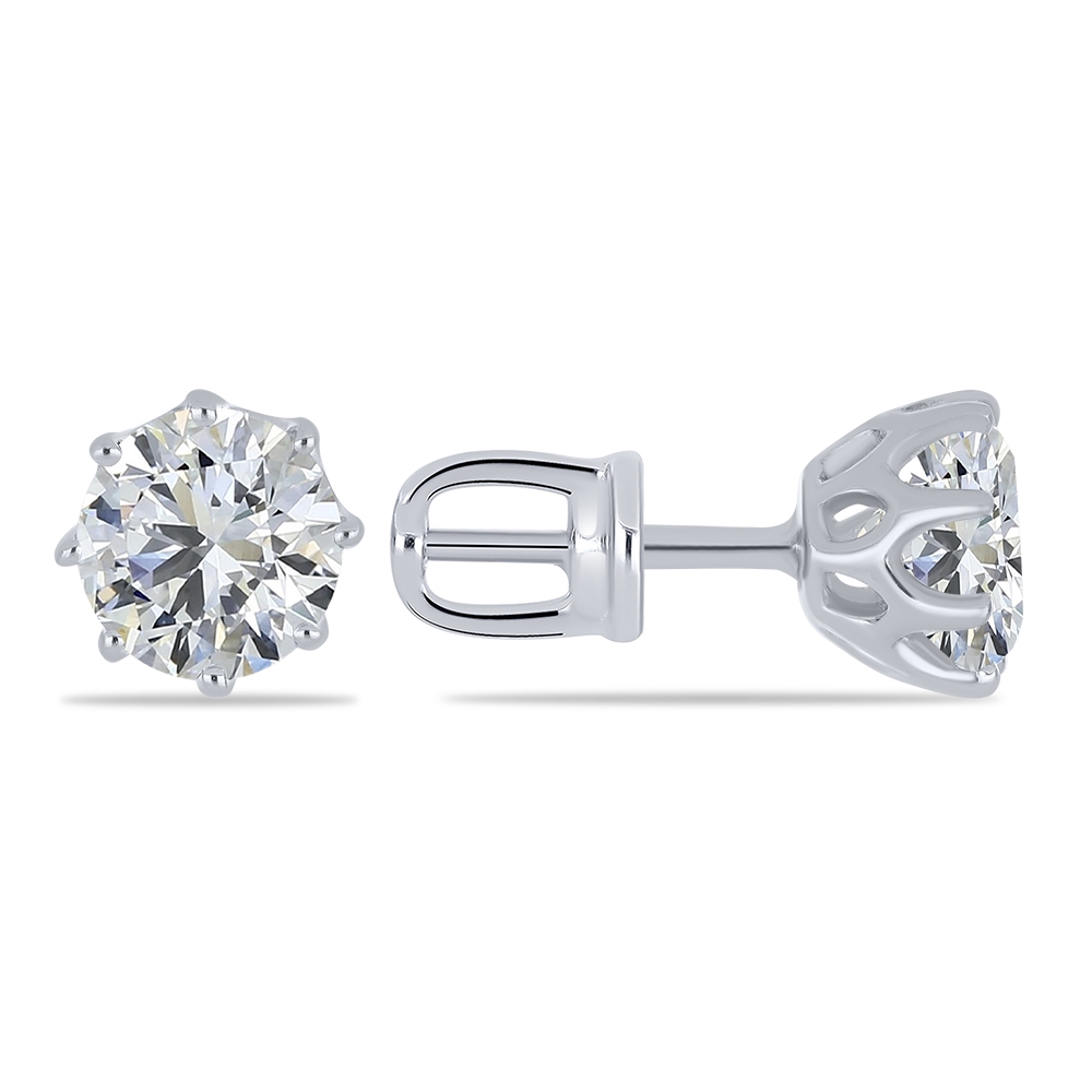 Cercei Pusete din argint  cu pietre Cubic Zirconia Incolor