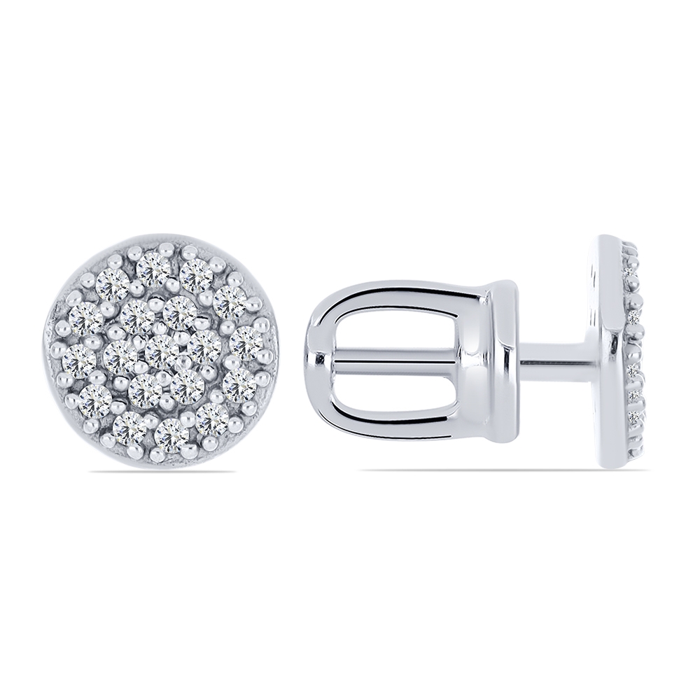 Cercei Pusete din argint  cu pietre Cubic Zirconia Incolor