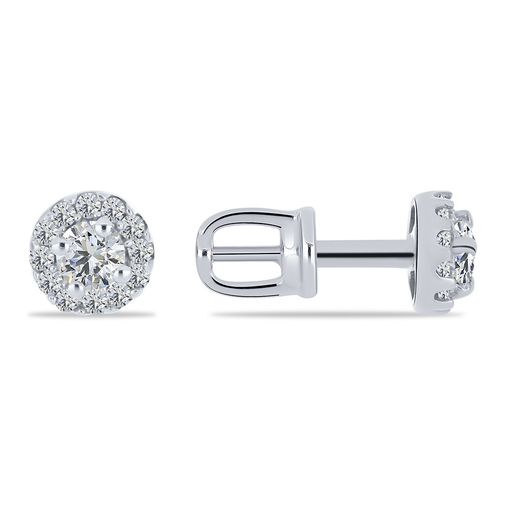 Cercei Pusete din argint  cu pietre Cubic Zirconia Incolor