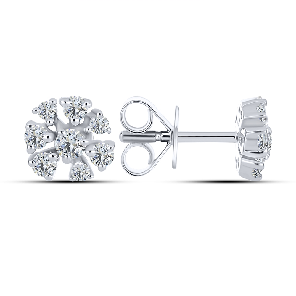 Cercei Pusete din argint  cu pietre Cubic Zirconia Incolor