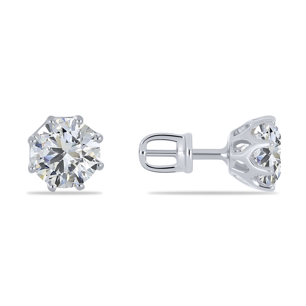 Cercei Pusete din argint  cu pietre Cubic Zirconia Incolor
