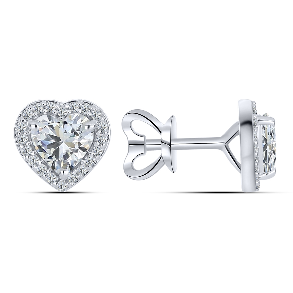 Cercei Pusete din argint  cu pietre Cubic Zirconia Incolor
