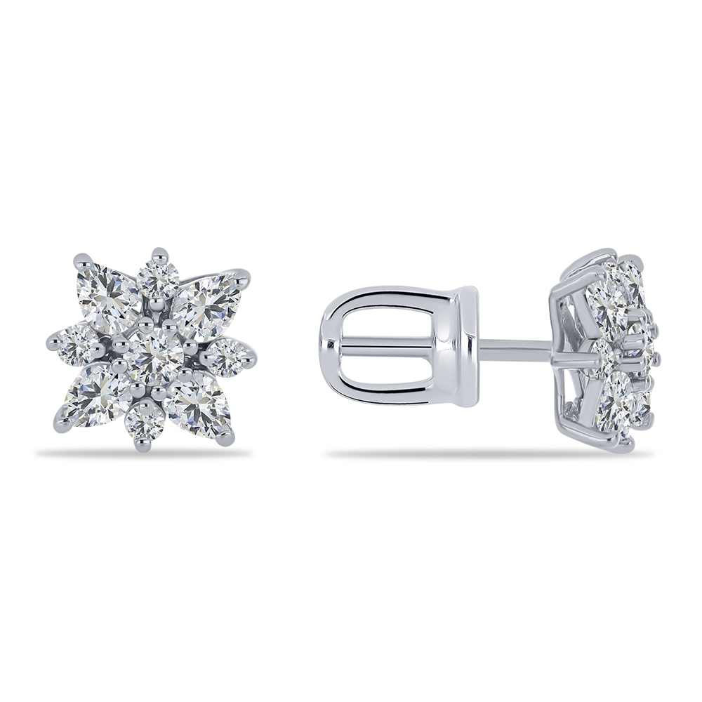 Cercei Pusete din argint  cu pietre Cubic Zirconia Incolor
