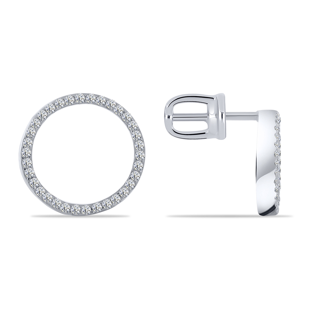 Cercei Pusete din argint  cu pietre Cubic Zirconia Incolor