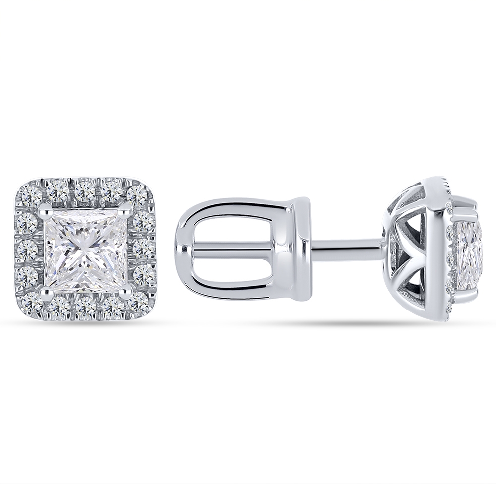 Cercei Pusete din argint  cu pietre Cubic Zirconia Incolor