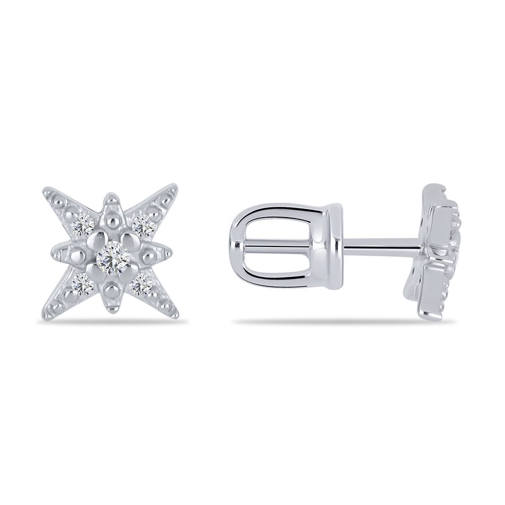Cercei Pusete din argint  cu pietre Cubic Zirconia Incolor
