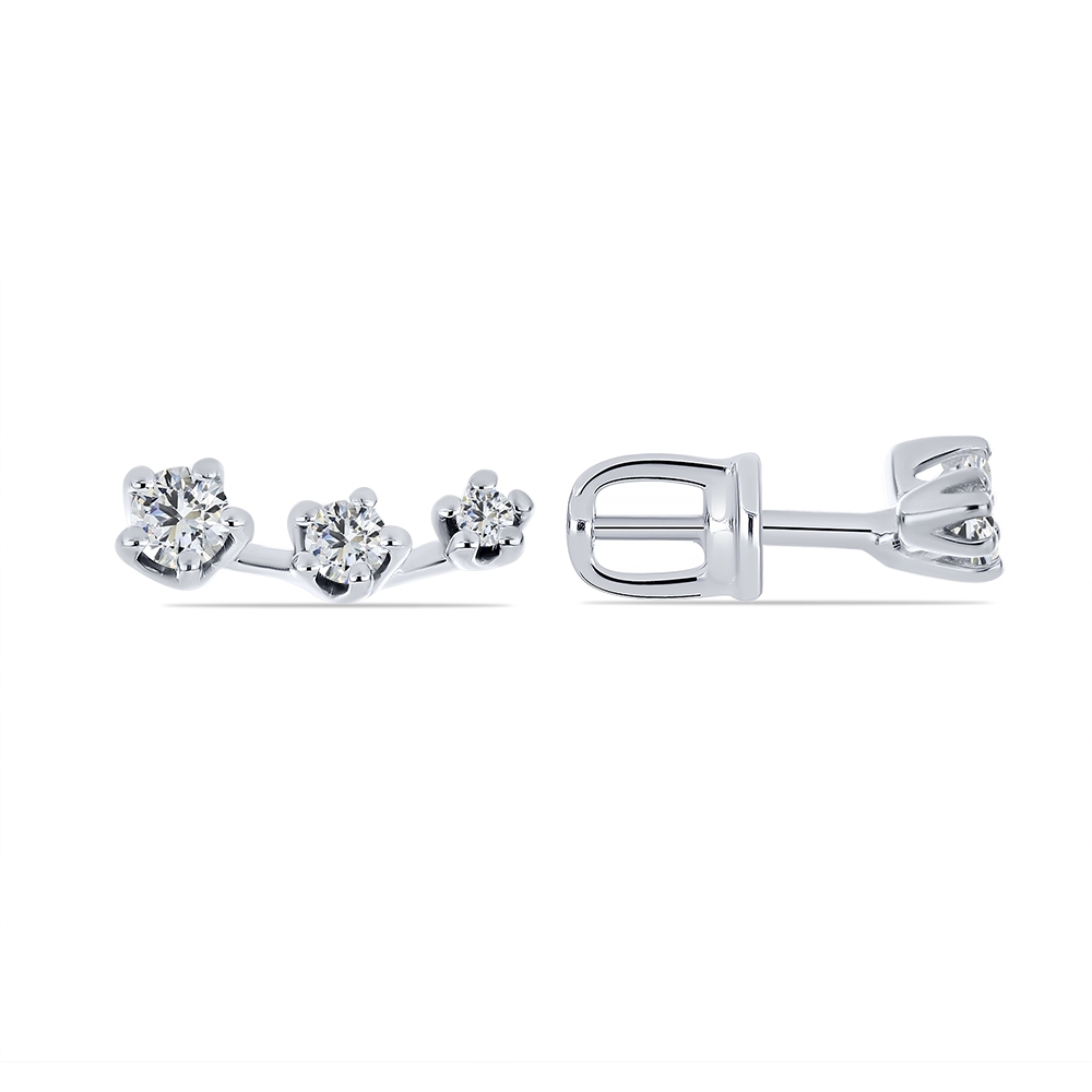 Cercei Pusete din argint  cu pietre Cubic Zirconia Incolor