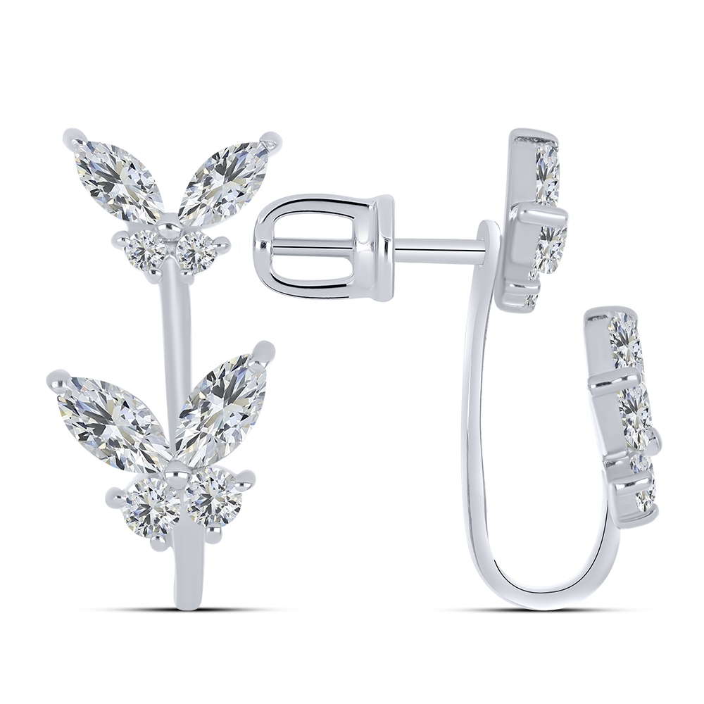 Cercei Pusete din argint  cu pietre Cubic Zirconia Incolor