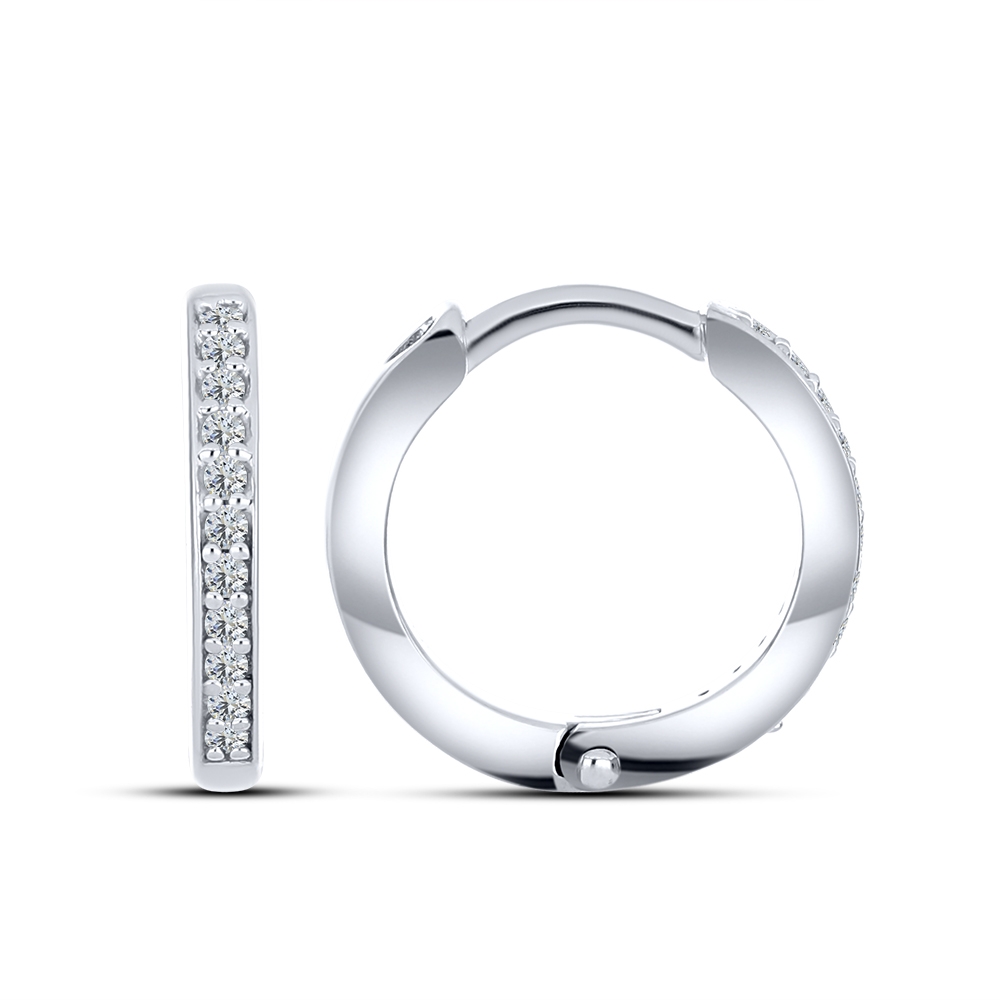 Cercei Creole din argint  cu pietre Cubic Zirconia Incolor
