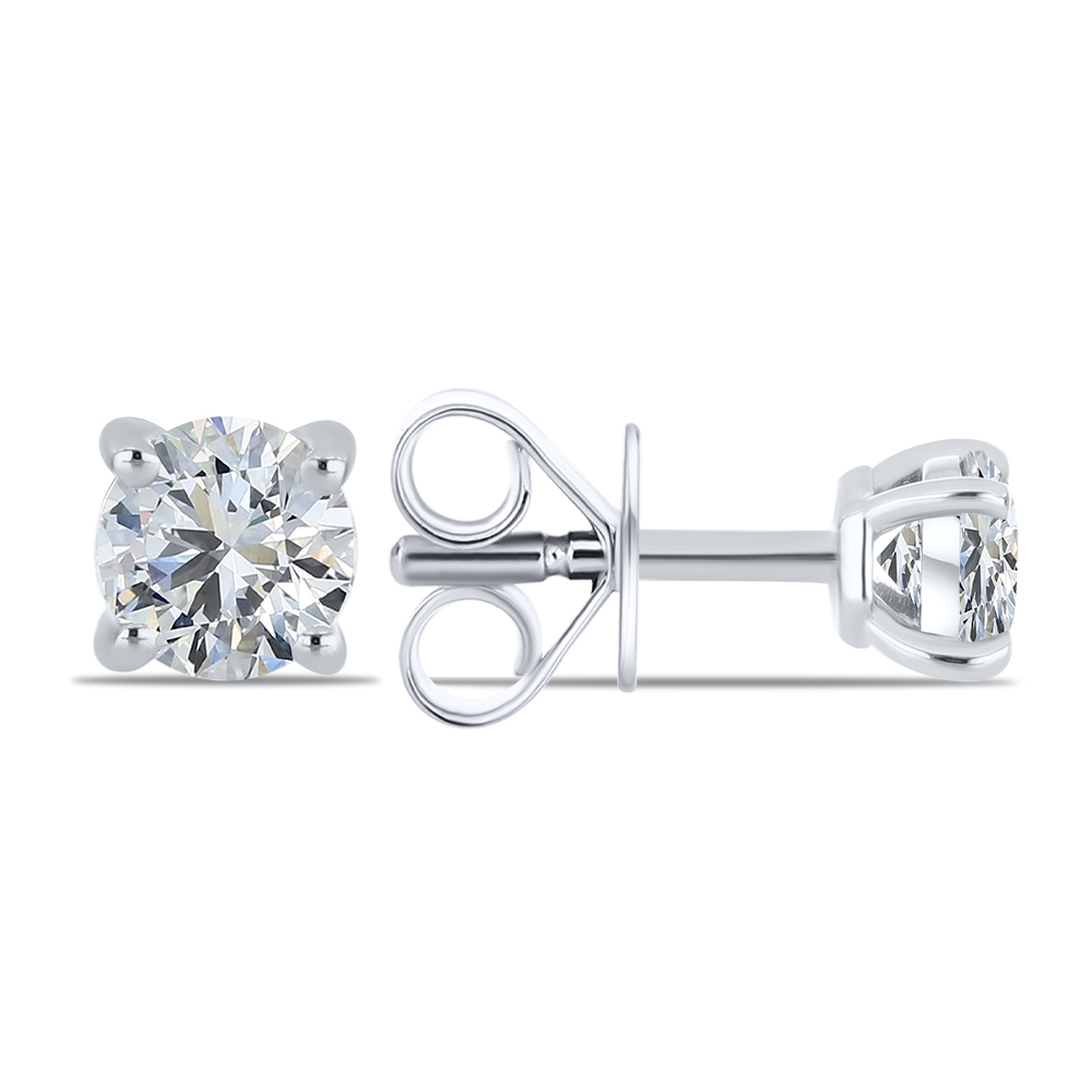 Cercei Pusete din argint  cu pietre Cubic Zirconia Incolor
